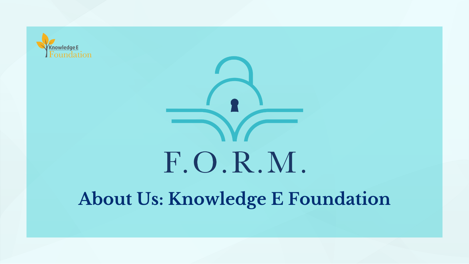 Knowledge E Foundation Forum for Open Research in MENA