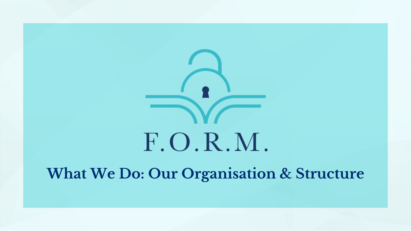 What we do - Forum for Open Research in MENA